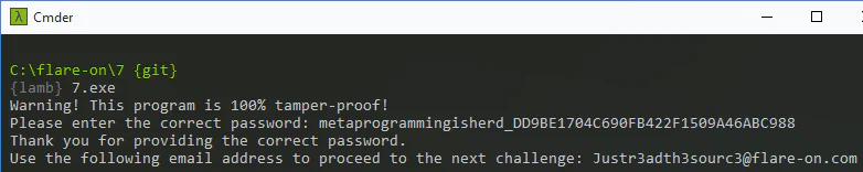 Decoded Challenge Seven password
