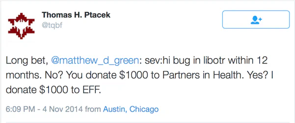 Screenshot of a tweet