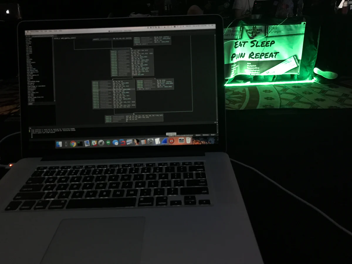 Binary Ninja in action during the competition
