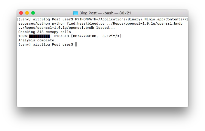 Figure 9. The vulnerable functions are no longer identified in the patched 1.0.1g!