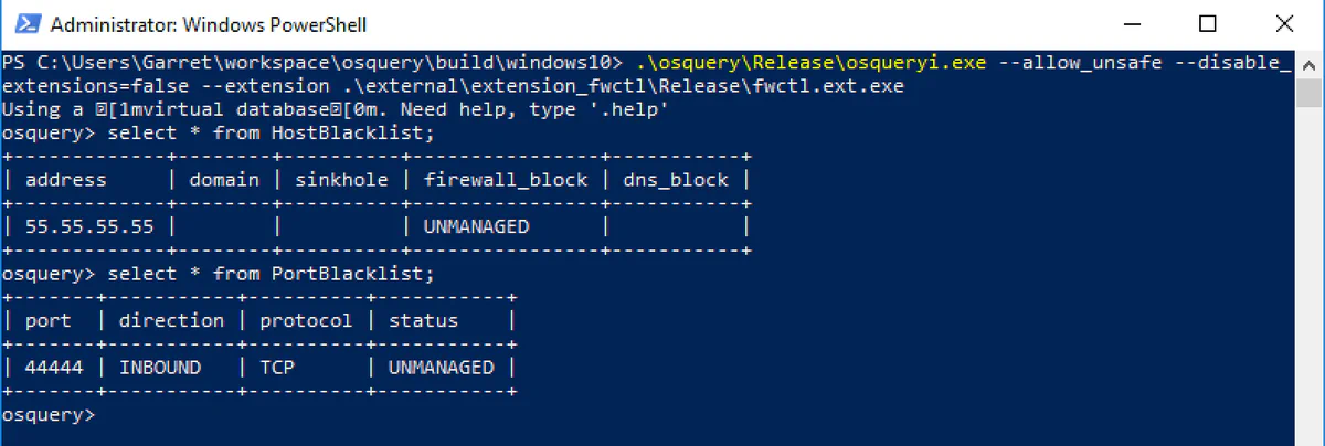 Use osquery to access the local firewall configuration on Mac, Windows, and Linux