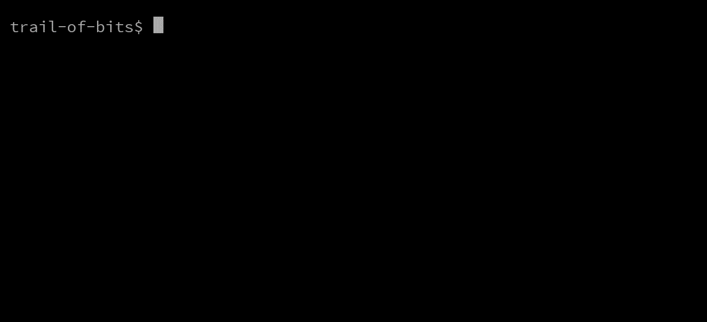 Animated GIF demo of the Slither command line interface analyzing a contract