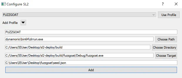 Configuring the Fuzzgoat application shown in the demo video