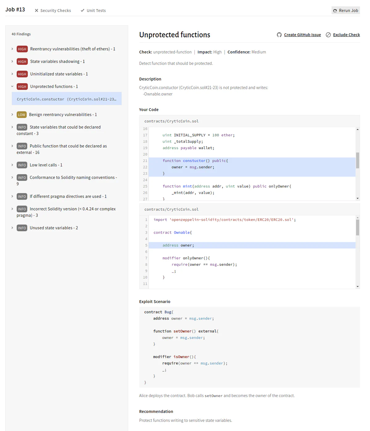 Reports provide detailed information needed to understand and fix issues