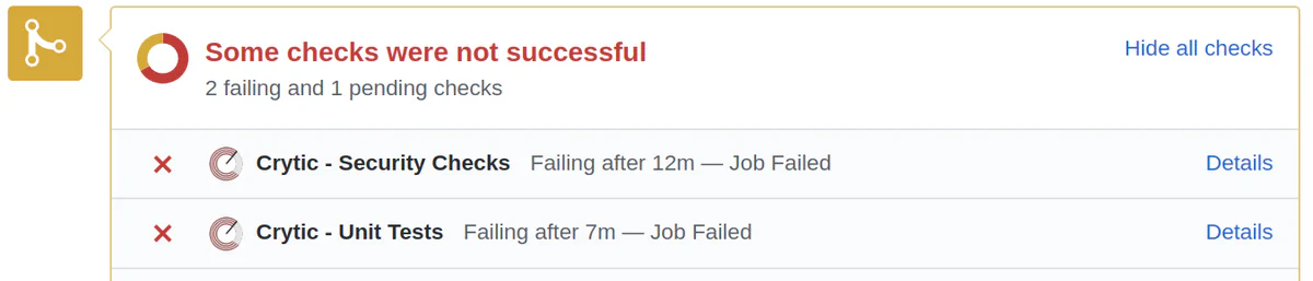 Crytic is fully integrated with GitHub Pull Requests