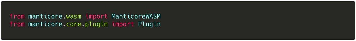 Python import statements for WASM support in Manticore