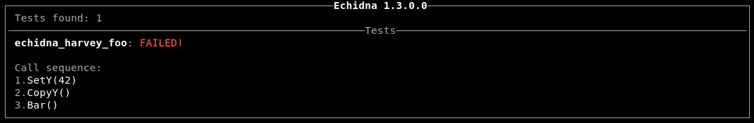Echidna solves the example presented in Harvey’s paper