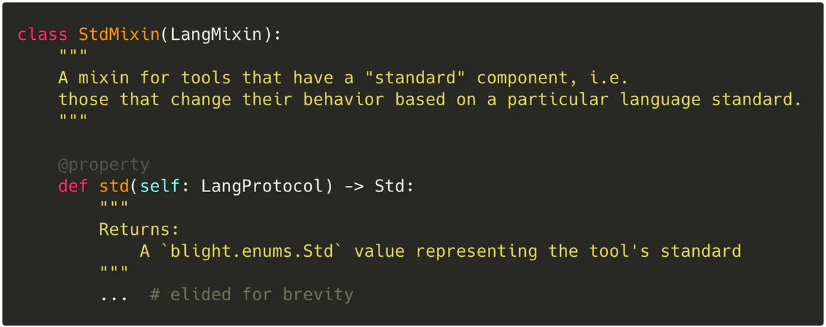 Python source defining the StdMixin class