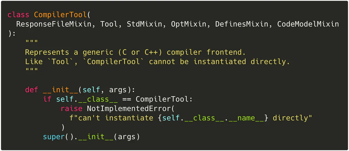 Python source defining the CompilerTool class and its mixins
