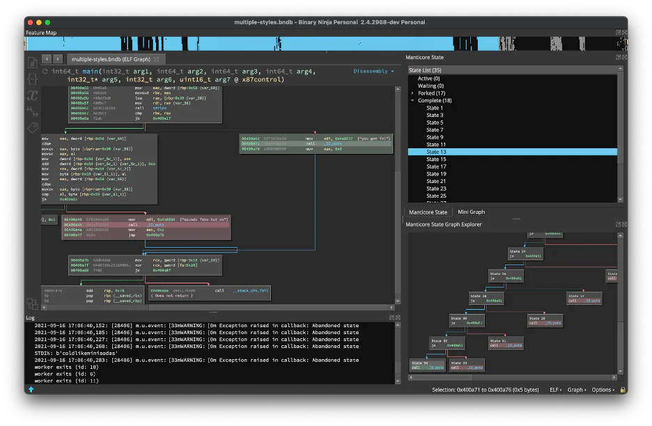 Exploring an ELF binary with the MUI