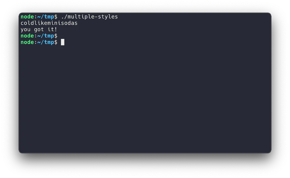 Running the program with a correct input