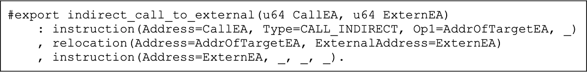 Dr. Lojekyll export code that rewrites a relocated call to skip its PLT entry