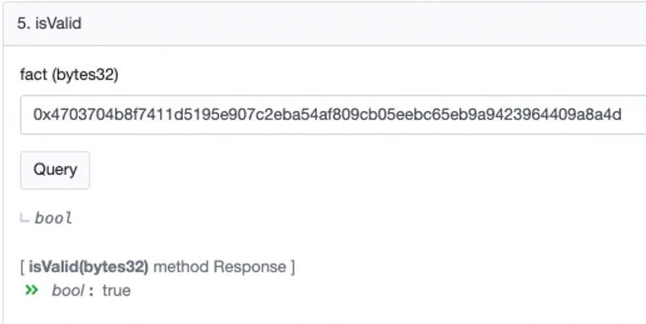 Etherscan isValid function response returning true for the forged program fact