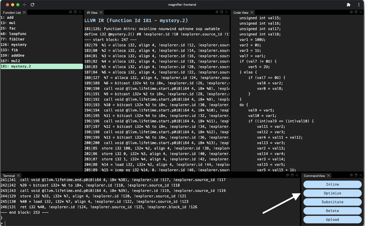 With the function inlined, we can now “Optimize”!