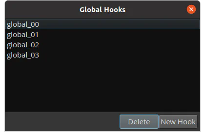 Screenshot of the Add/Edit Global Hook management pop-up in ManticoreUI
