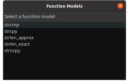 Screenshot of the Add Function Model selection pop-up in ManticoreUI