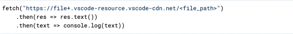 Example of how to fetch a file from a VSCode extension Webview