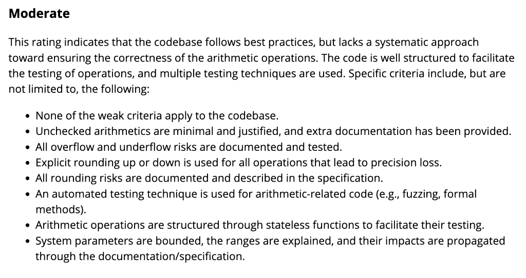 Arithmetic criteria for moderate maturity
