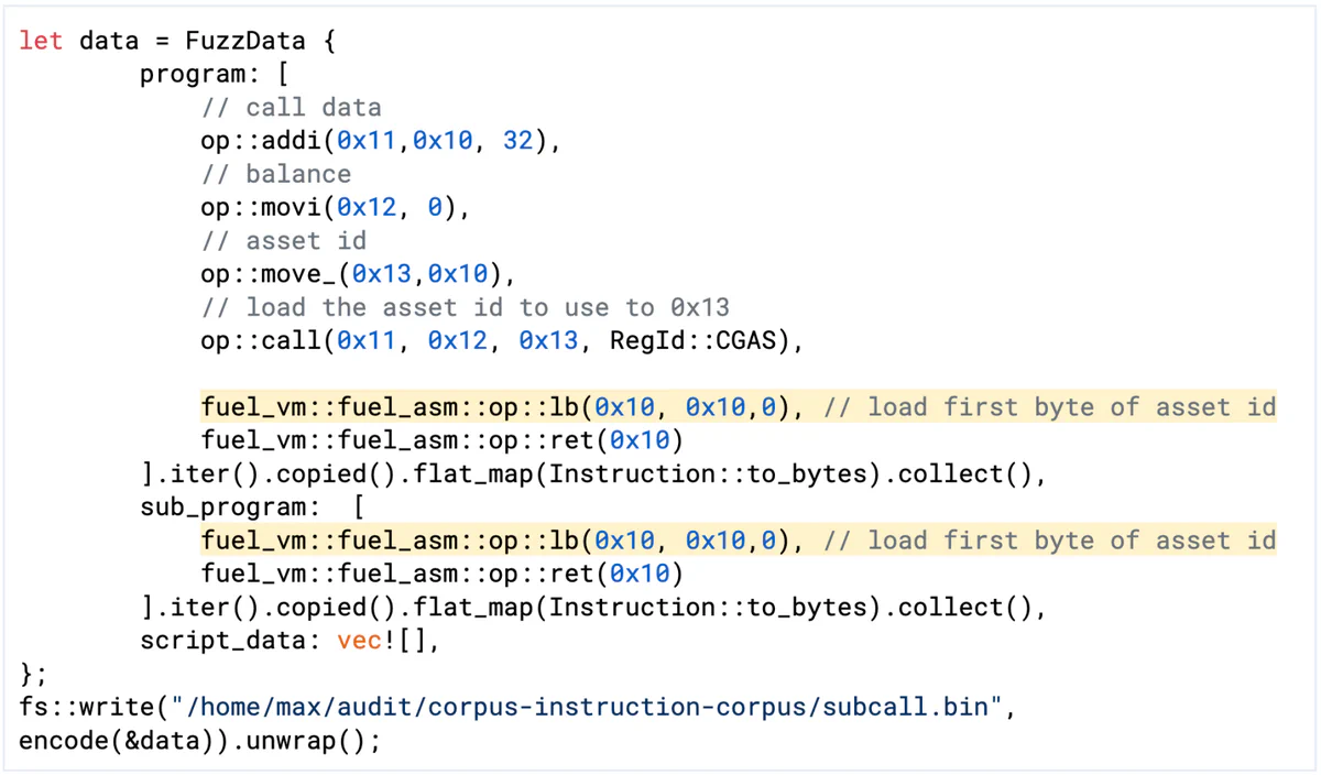 Figure 3: Test case for using the now-available script data offset