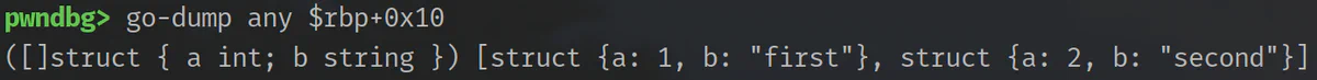 Figure 8: Dumping an interface value without specifying any type information