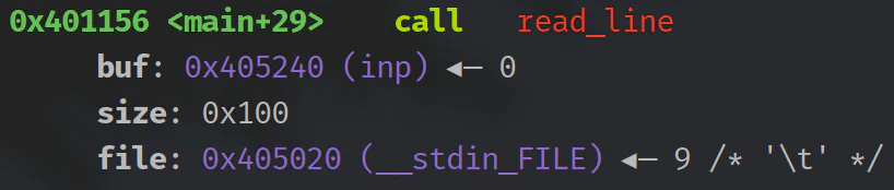 Figure 1: Pwndbg showing symbols and argument names synced from Binary Ninja in a stripped binary