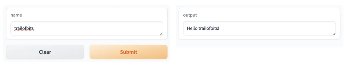 Gradio interface example
