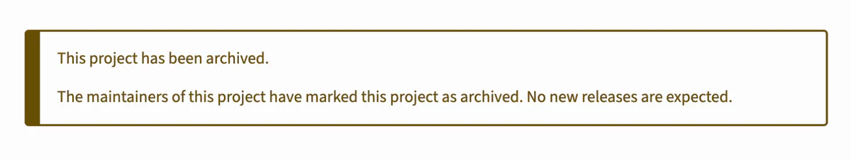 Project has been archived