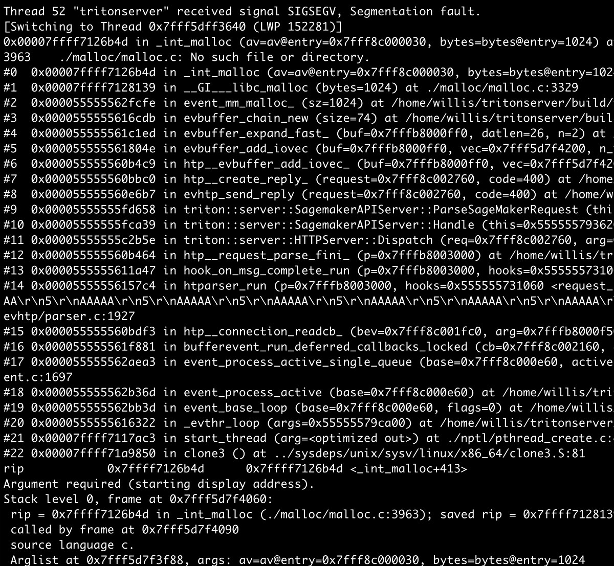 Reviewing stack data after a round of crashes