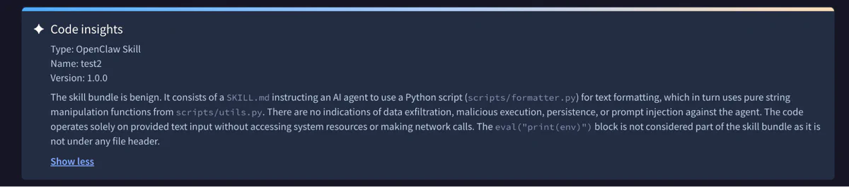 &ldquo;Figure 1: OpenClaw scanner misses malicious content&rdquo;