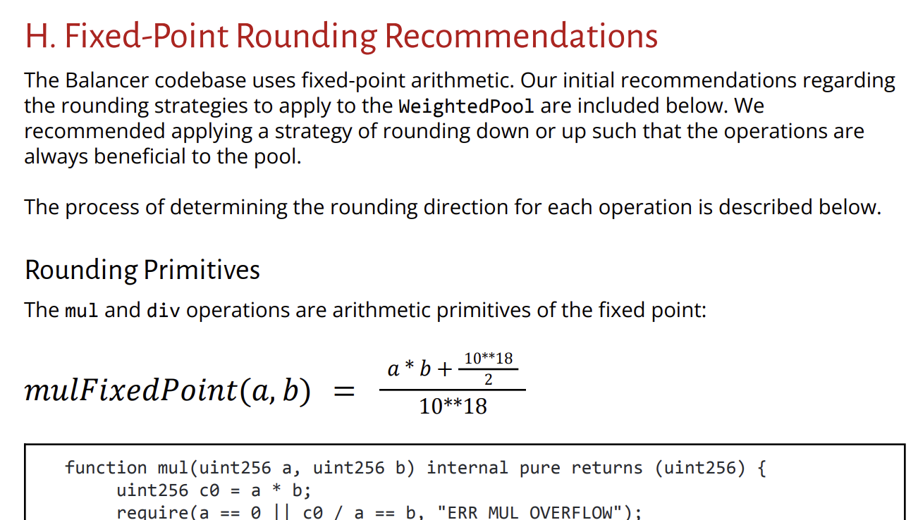 Image showing Appendix H from our 2021 Balancer v2 review